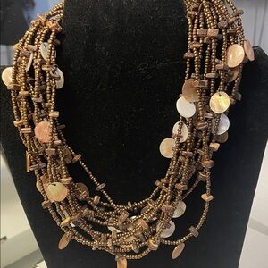 Elegant Brown Beaded Necklace by Cold Water Creek